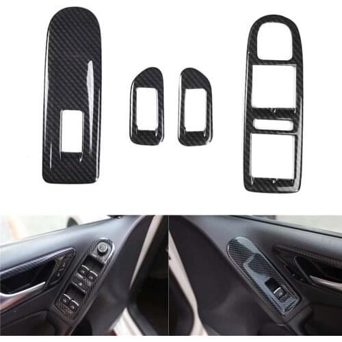 For VW GOLF 6 2010-2012 LHD Car Window Lift Switch Panel Cover Stickers Interior Auto Styling Moldings