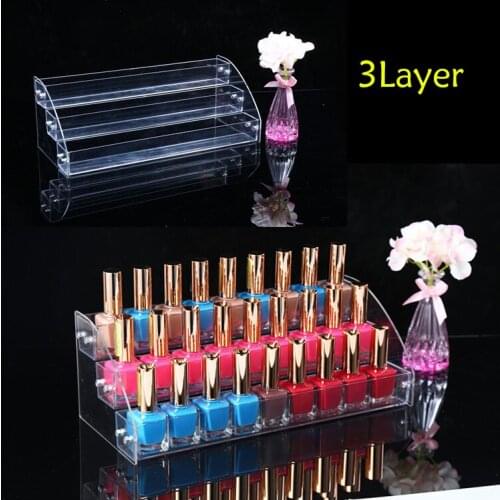 HOT Sale TOP Acrylic Makeup Nail Polish Storage Organizer 3 Layer Rack Display Stand
