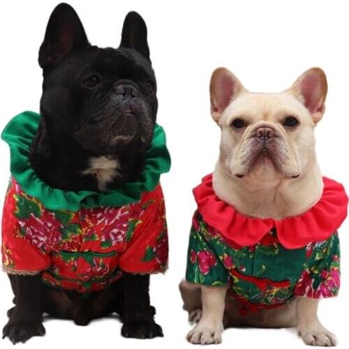 Chinese New Year Dog Clothing Spring Festival Dog Clothes Tang Suit Bichon Poodle Schnauzer Pug French Bulldog Costume Outfit