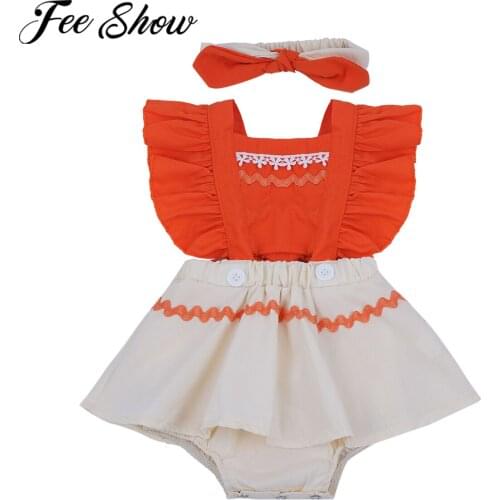 Baby Girls Princess Mermaid Romper 0-24M Mermaid Ruffle Backless Jumpsuit For Girls Summer Birthday Party Rompers Dress Headband