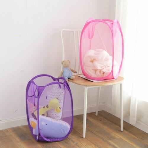 1Pc Handle Laundry Basket Foldable Stand Storage Box Polyester Washing Dirty Clothes Basket Organizer Toy Storage Large Bag