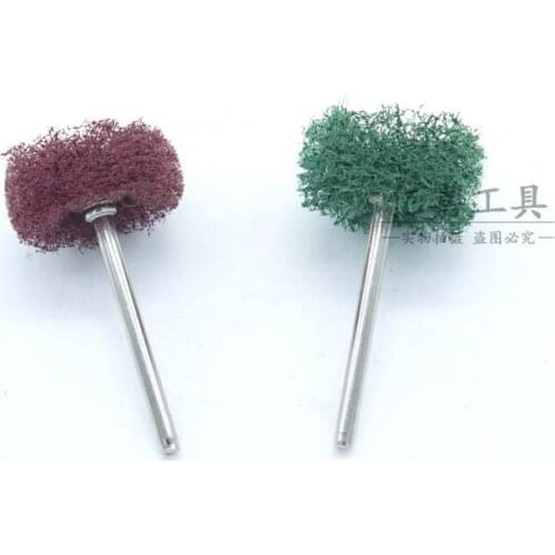 Red green Electropolishing T-type cleaning cloth wheel polishing Wire drawing head handle diameter:3mm NO.C0338