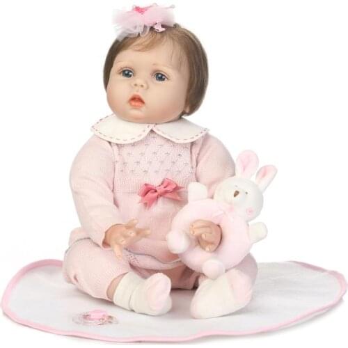 NPKCOLLECTION lovely reborn baby doll soft vinyl silicone gentle touch creative gift for children on Birthday and Christmas