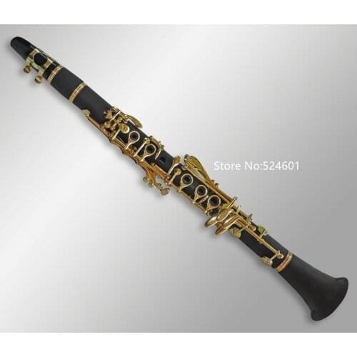 Hot Selling Clarinet Eb Tune 17 Keys Ebony Wood or Bakelite Black and Gold Nickel plated Good Sounds With Case Accessories