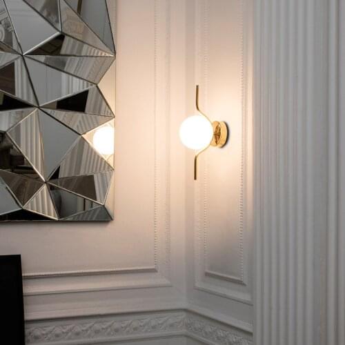Nordice wall light penteadeira glass ball bedside corridor bedroom monkey lamp luminaria de parede