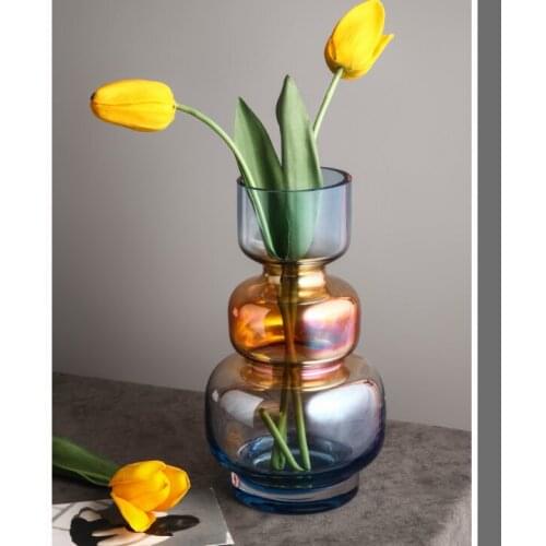 Tabletop Vase for Home Decoration Plastic Europe Nordic Design Vase for Flower Glass Arts Living Room Decoration Flower Vase