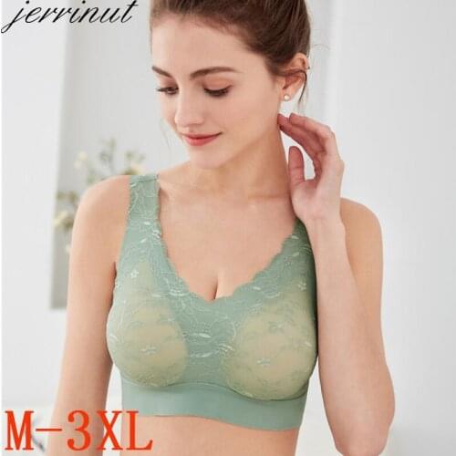 Jerrinut Plus Size 2XL 3XL Bras For Women Seamless Bra With Pad Comfortable Top Bralette Push Up Brassiere Bra Vest Wireless BH