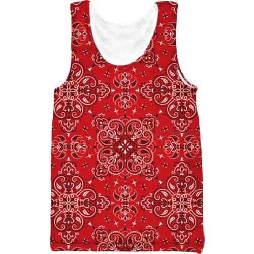 New Fashion Bandana Vest Mens 3d Print Paisley Sleeveless Men Women Custom Tank Top V8