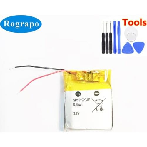 New SP551923AE Battery For Pebble Time Steel Watch Accumulator 3.8V 250mAh Replacement Batterie 2-wire+tools