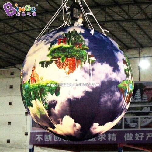 ORIGINAL NEW 1mh inflatable LED globe printed Castle in the Sky custom made light patterned ball hanging decoration item
