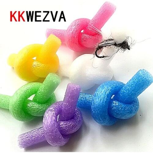 KKWEZVA 12PCS Color Fly Tying Foam Cylinder 6 mm Fly Body Production Material Artificial Cylindrical Floating Lure Parachute