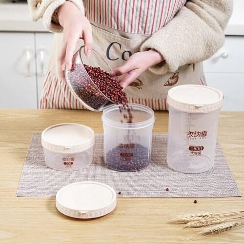 Transparent Plastic Kitchen Whole Grain Milk Powder with Lid Sealed Fresh-keeping Can Refrigerator Food Storage Box