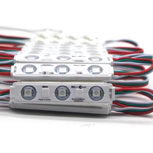 DC12V WS2811 Samsung Chip RGB LED Module injection Neon Smart Pixel Addressable Programm RGB full Color Advertising Light 20pcs