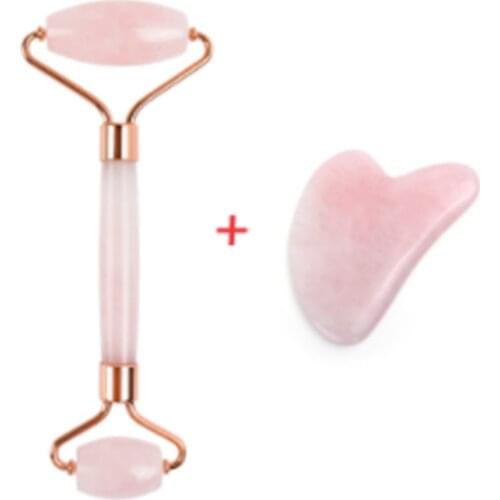 Roller Massager Rose Quartz Face Jade roller Lifting Tool Natural Jade Facial Roller Skin Beauty Care Set For Birthday Gift