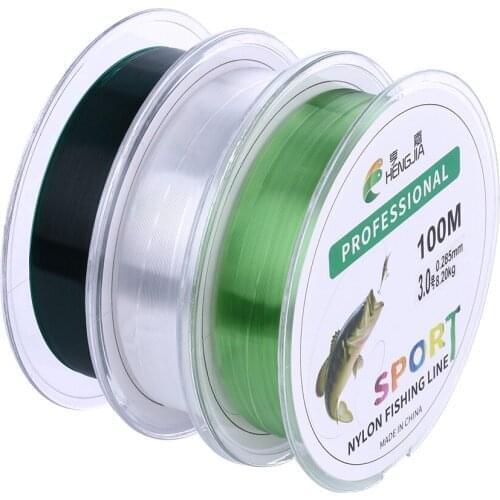 HENGJIA 100M Nylon Fishing Line Super Strong Monofilament Japanese Material Saltwater Carp Fishing