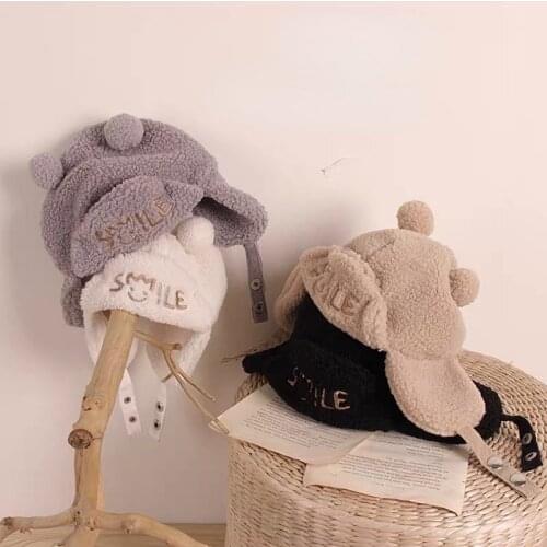 New Boys and Girls Hats, Childrens Earmuffs, Winter Plush, Warmth, Plush Cotton Caps, Outdoor Lei Feng Caps