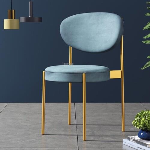 Nordic Modern Light Luxury Backrest Dining Chair Stools American Casual Negotiation Cafe Dining Stool Creative Dining Chairs