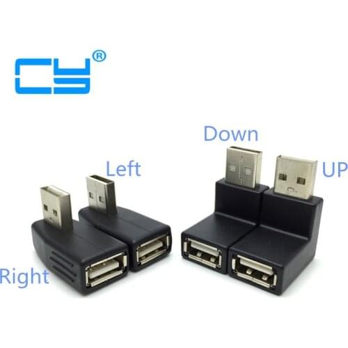 1Pcs Right angle 90 Degree USB 2.0 A Male to Female Adapter Extension Connecter for laptop PC Top Quality