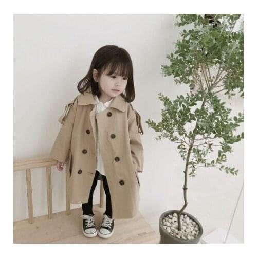 Spring Jackets for Girls Fashion Kids Girl Jacket Double Breast Windbreaker for Girl Children Jacket Girl Trench Coat