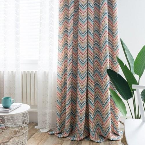 Modern colours Wavy Grain Curtains For Living Room Cotton Fabric Curtains for Kids Room Purple Window Treatments Roman Blinds