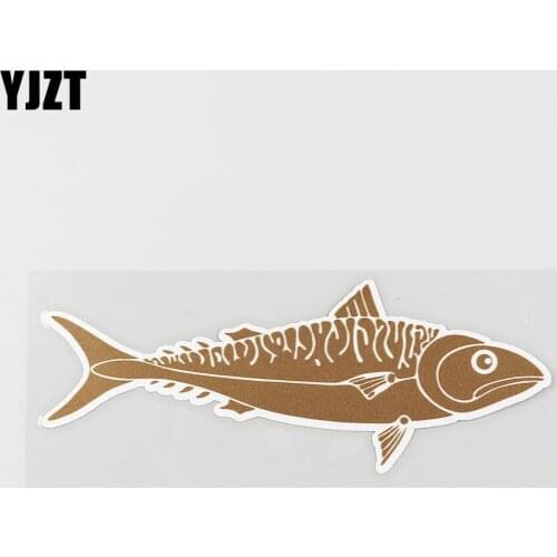 YJZT 15.4CMX5.7CM Fish Shape Car Sticker Home Furnishing Decoration Pvc Decal 6A-0023