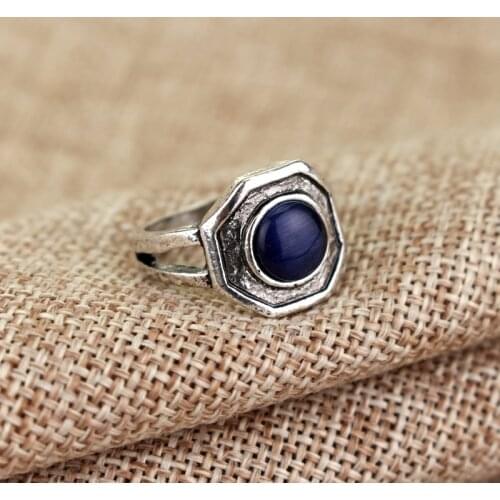 TV Series Jewelry Accessories The Vampire Diaries Originals Family Royal Blue Crystal Rings for Female Men Finger Ring
