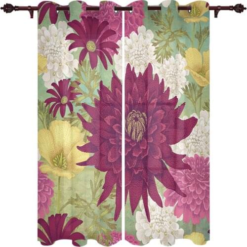 Patio Curtain Daisy Bright Color Outdoor Curtain For Garden Patio Curtains Bedroom Living Room Kitchen Bath Room Panel Drape