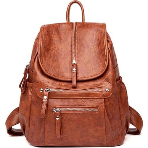 2021 Women Backpacks Womens Leather Backpacks Female School Backpack Women Shoulder Bags for Teenage Girls Travel Back Pack