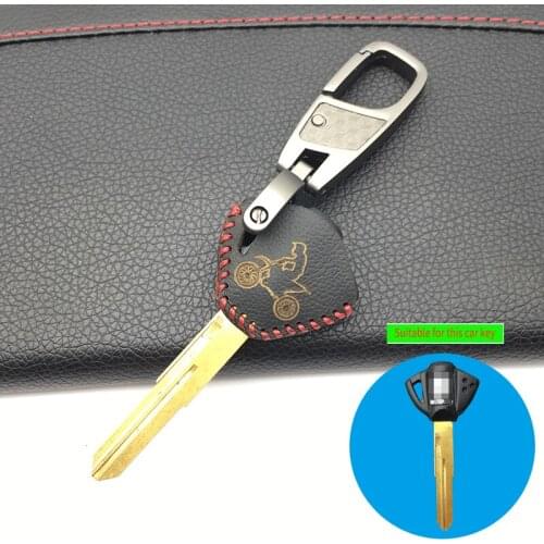 100% Leather Key Case for Suzuki drz ltz GSX GSXR 400/600/750/1000/1300 BANDIT HUYABUSA Motorcycle Key cover Moto