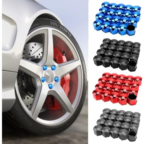17mm 20 Pieces Car Wheel Nut Caps Protection Covers Caps Anti-Rust Auto Hub Screw Cover Car Tyre Nut Bolt Lug Nuts