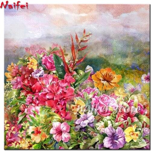 5D DIY Diamond Painting Variety of flowers full square round Diamond Embroidery 3D Cross Stitch Home Decor Gift colorful flowers