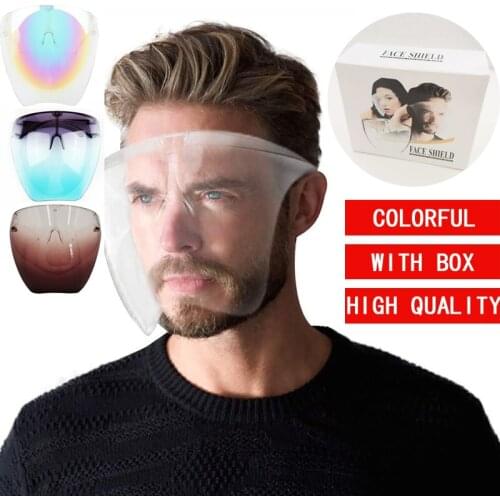Colorful/Transparent Protective Glasses Goggles Mask Full Face Shields Mask Outdoor Anti-spray Mask Unisex Goggles With Box