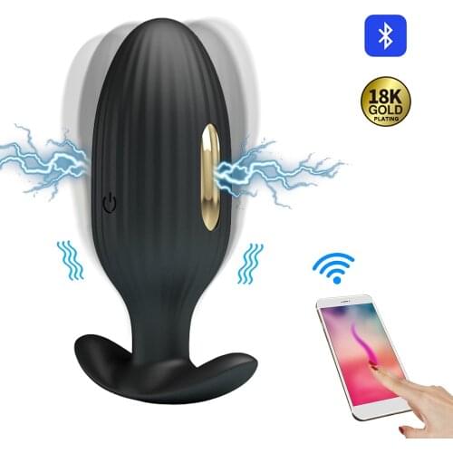 Electric Shock Pulse Anal Dildo Vibrator Remote Control Buttplug Male Prostate Massager Butt Plug Anus Dilator Sex Toys For Men