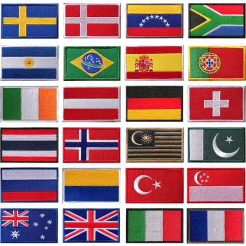 Country Flag Patch Stripes Molle Bags Embroidered Russia Turkey France EU Flag Tactical Military Patches Army Bag XA2A