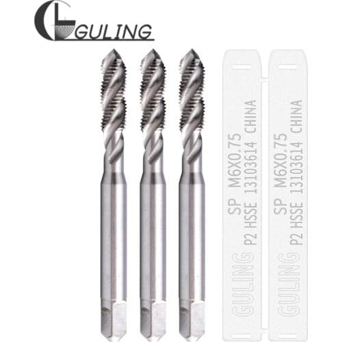 GULING HSS-E Fine Pitch Thread Spiral Fluted Taps BRIGHT coating thread machine tap M1.4~M11