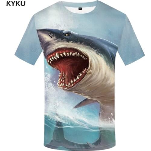 KYKU Shark T Shirt Men Sea Tshirt Punk Rock Clothes 3d T-shirt Animal Rap Hip Hop Tee Fitness Mens Clothing 2018 New Casual Tops
