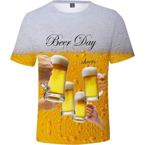 Fashion Beer Day 3D Print T-shirt Men Women Summer Tees Short Sleeve T shirt 3D Beer Day t shirts Hip Hop Mens Tops XXS-4XL