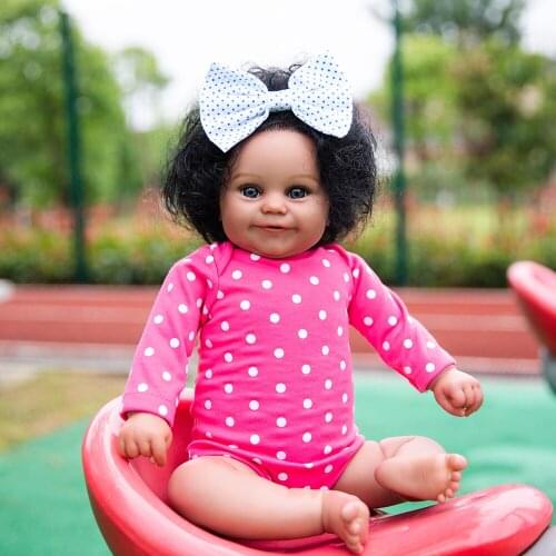 Hoomai Black Skin 20" Lifelike Soft Body 100% Handmade Detailed Painting Collectibles Art Doll Reborn Baby