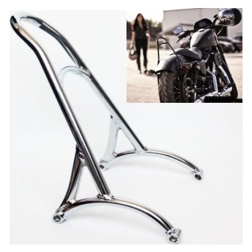 Chrome Short Passenger Sissy Bar Backrest For Harley Sportster XL Iron Nightster 883 1200 04-15