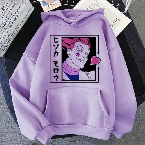 HUNTER×HUNTER Hisoka Hoodie Sudaderas Japan Anime Purple Top Plus Size Hoodies Women 2021 New Winter Fashion Y2k Koop Sweatshirt