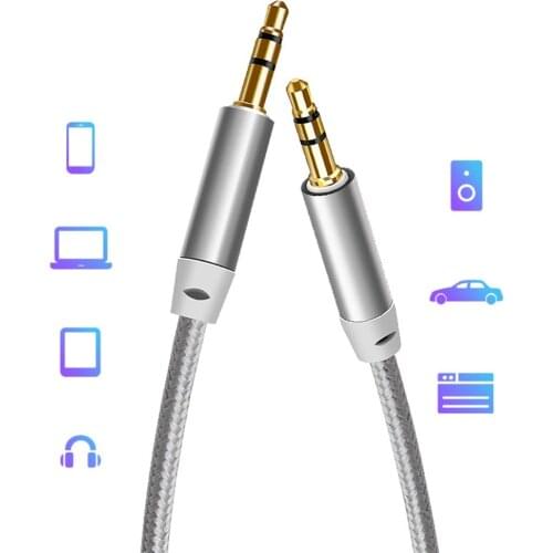 3.5 Mm Aux Cable 3.5 Mm Stereo Audio Cable Male To Male Aux Cable Compatible With Car Headphones Tablets