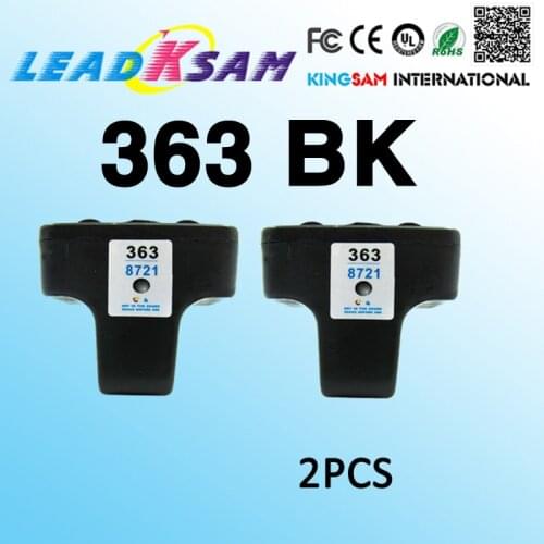 2pcs 363 black ink cartridge compatible for hp363 363BK Photosmart C5180 C6180 C6280 C7160 C7180 C7280 C8180 D6160 D6180