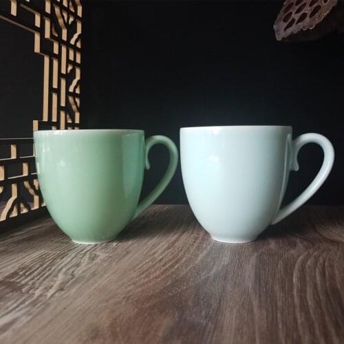 Coffee Mug 10oz Teacup Porcelain Drinkware Microwave and Dishwasher Safe Ceramic Chinese Celadons Cup