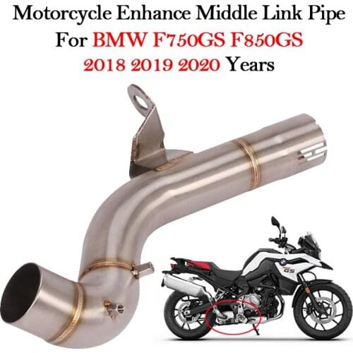 For BMW F750GS F850GS F750 GS 2018 2019 2020 Modified Escape Muffler Enhance Motorcycle Exhaust Middle Link Pipe Catalyst Delete