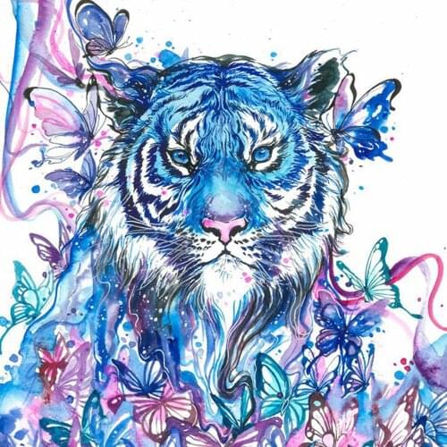 MomoArt 5D DIY Diamond Painting Tiger Full Square Round Diamond Embroidery Butterfly Animal Rhinestone Pictures Wall Art Decor