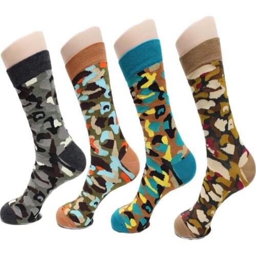 High quality socks men cotton autumn-winter fashion colorful camouflage socks mens and male breathable long happy socks