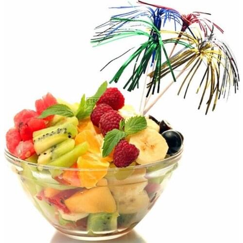 50Set Fruit Fork Cocktail Fireworks Drink Picking Stick Wedding Birthday Party Decoration Cocktail Decoration Fireworks Sign