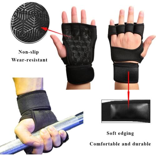 1 Pair Fitness Weight Lifting Gloves Men Sports Gloves Gym Full Palm Protection Workout Gloves Training Powerlifting Equipment