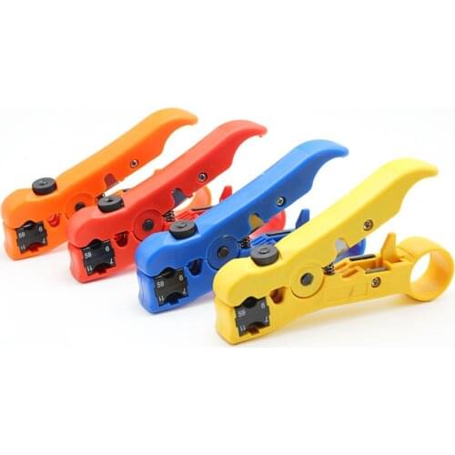 1pc Flat & Round UTP/Cat5/Cat6 Stripper(optional) Coax Universal Cable Stripper Cutter Coaxial Stripping Tool Network