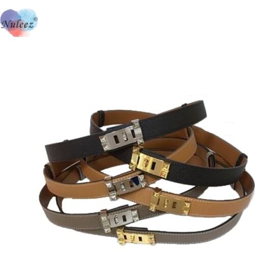 Adjustable length Brand Cowhide Leather Belt Female Luxury Designed Classical Simple Wearing for Jeans Dress Accessories Grey